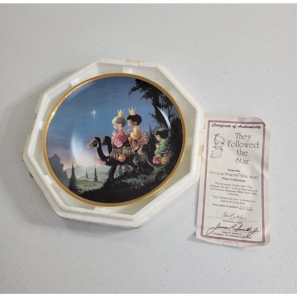 Precious Moments They Followed the Star by Sam Butcher Collectible Plate 7.5" - Picture 2 of 4